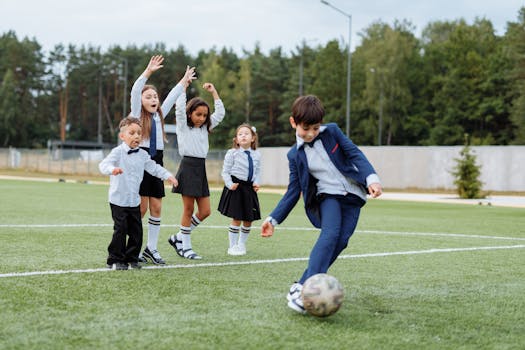 students exercising outdoors