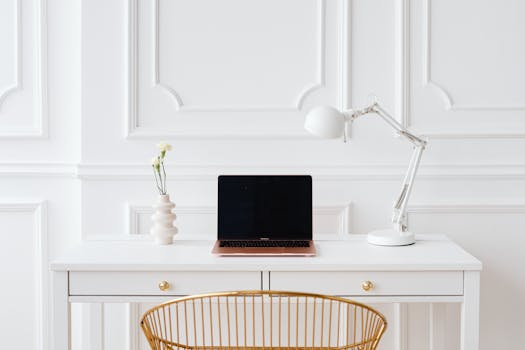 organized study space with a desk