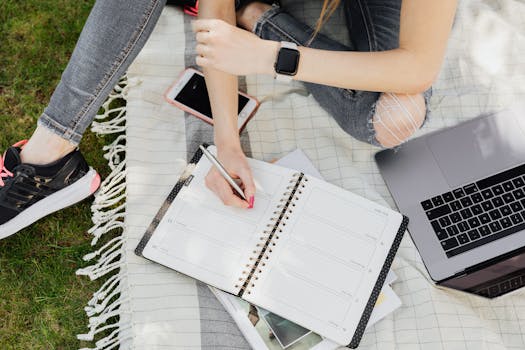 image of a student taking a break outdoors