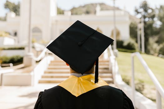 student celebrating academic success