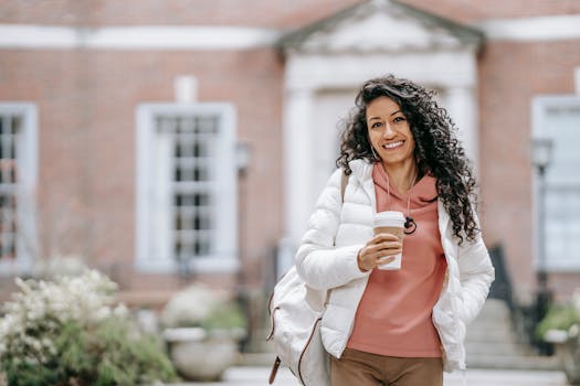 Student taking a break outdoors