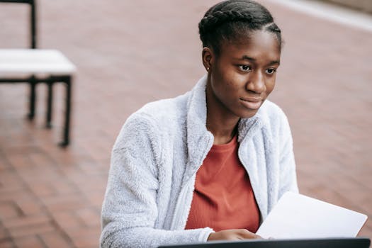 student studying with planner