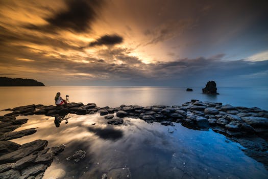 calm beach scene for meditation