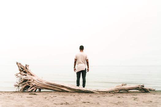 calm beach scene for meditation