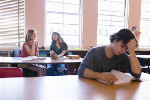 a group of students studying together