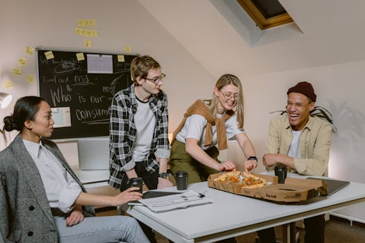 Group study session with snacks